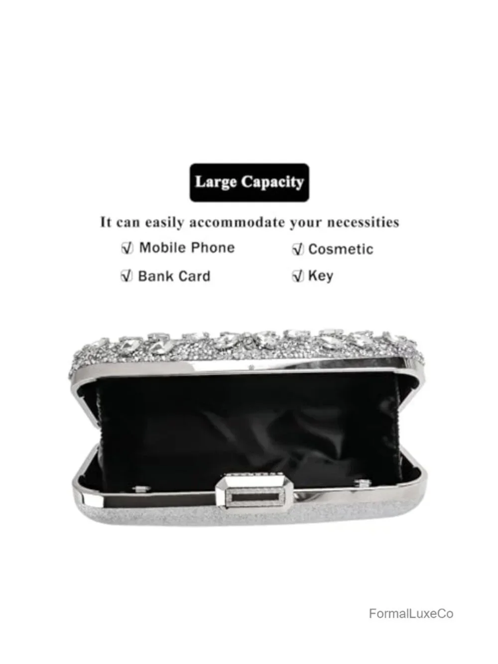 Sparkly Rhinestone Crystal Clutch Purse Evening Handbag Shoulder Bag